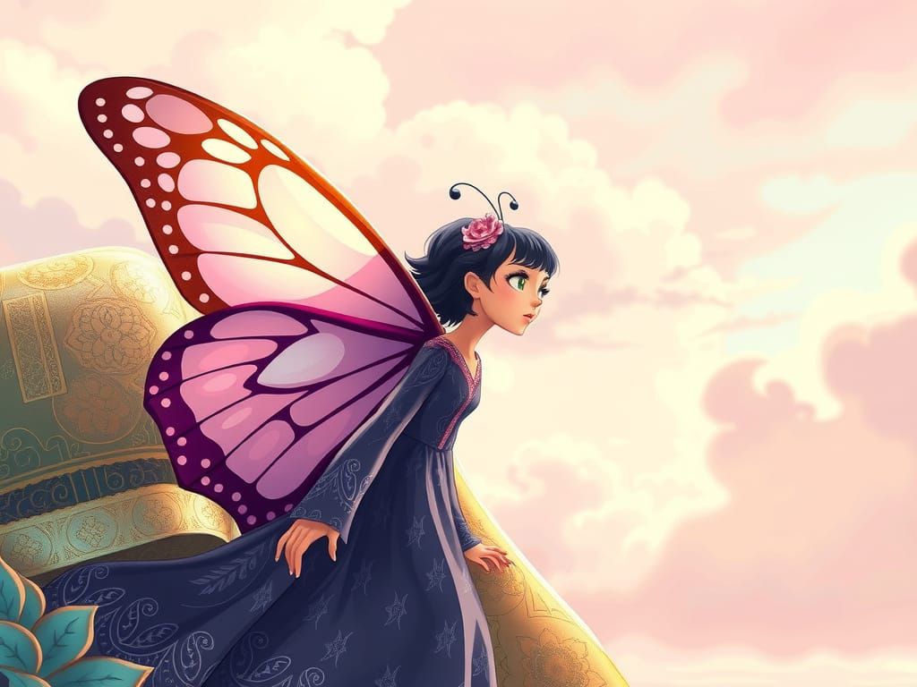 Butterfly Teaches Butter Bar to Fly, Loish Style