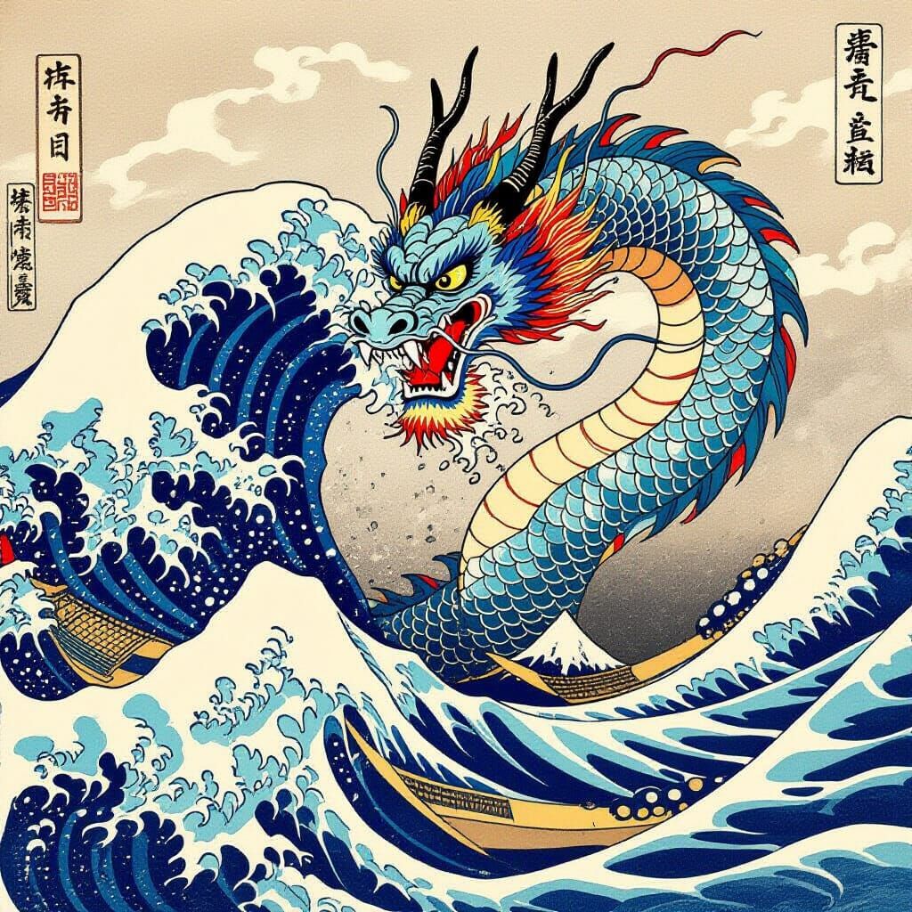 hokusai dragon