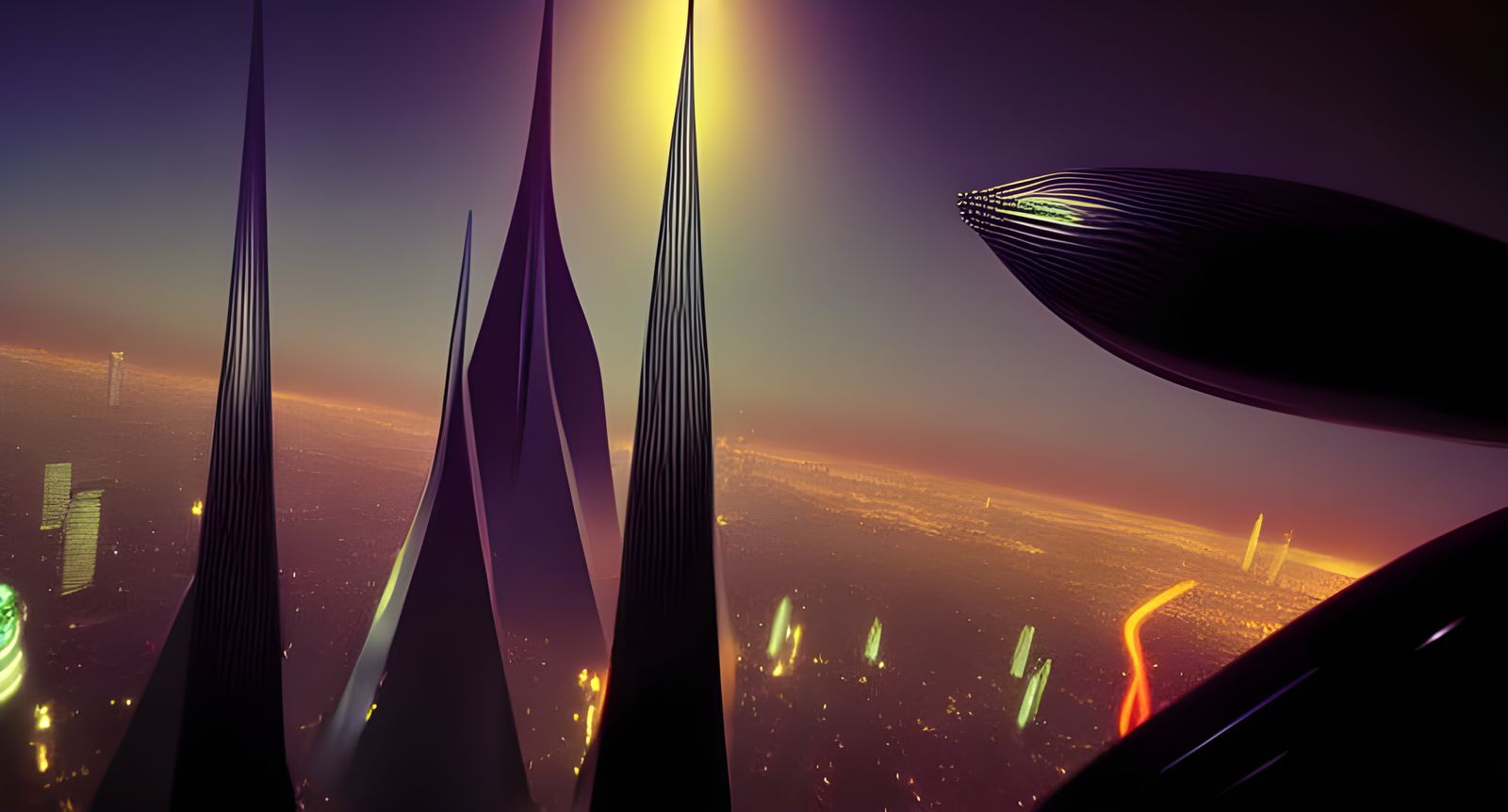 Futuristic Endless City: Hypermaximalist Digital Masterpiece