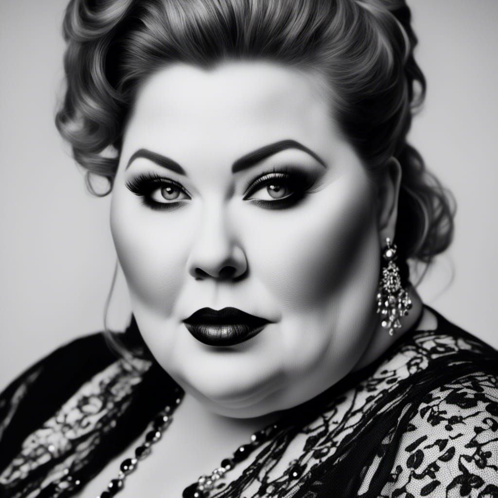 Hyperrealistic Close-Up Portrait of Curvy 25-Year-Old