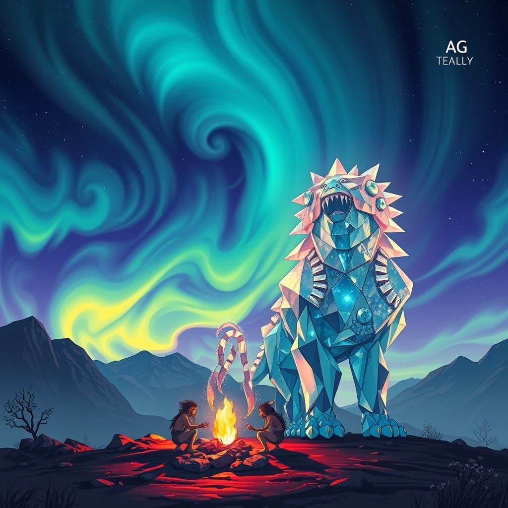 Surreal Cosmic Realm Awakens in Astral Bauhaus Deco Art