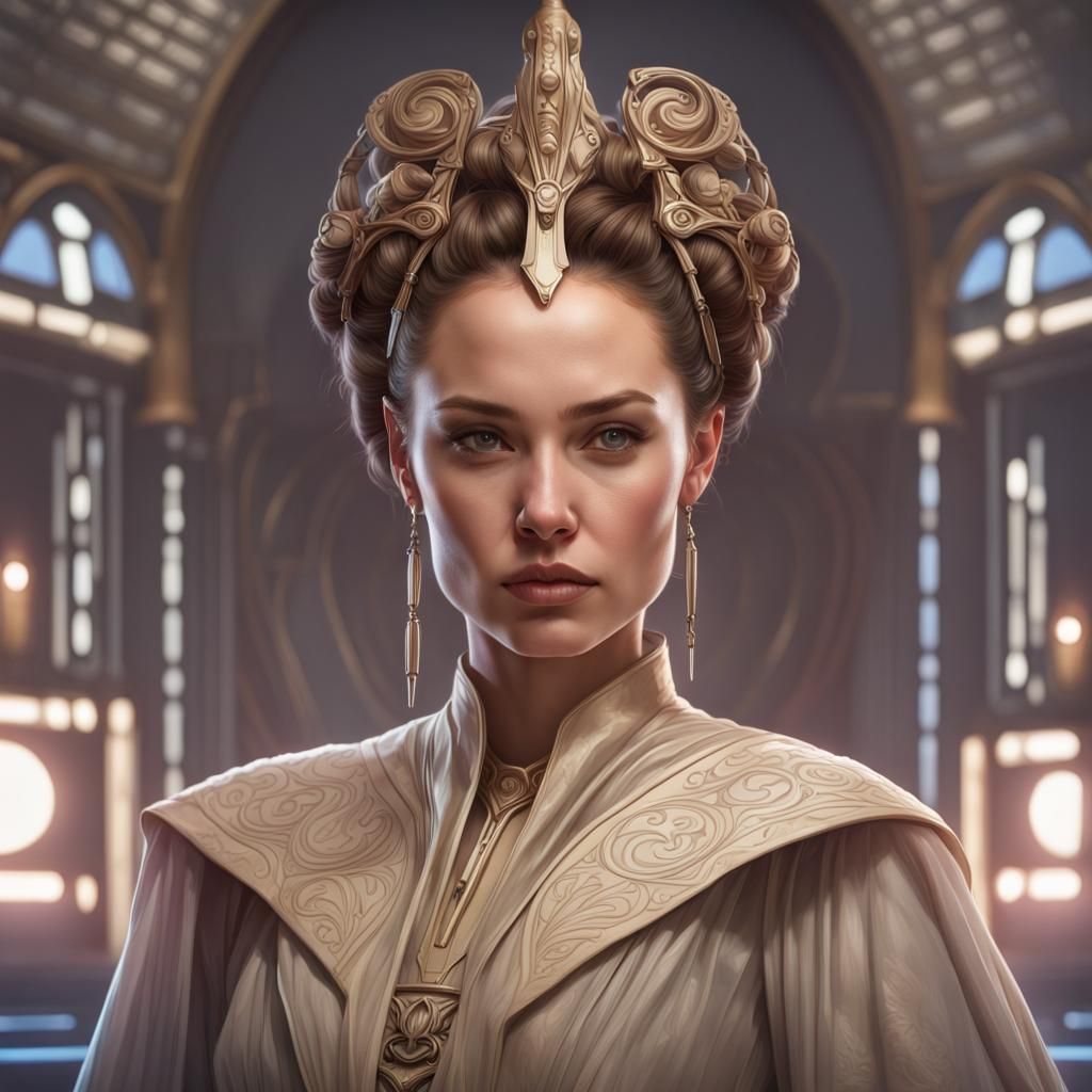 Padme Amidala Portrait in Art Nouveau Style
