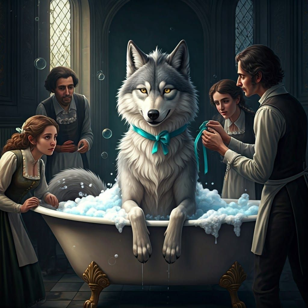 Ari gets a well deserved bath