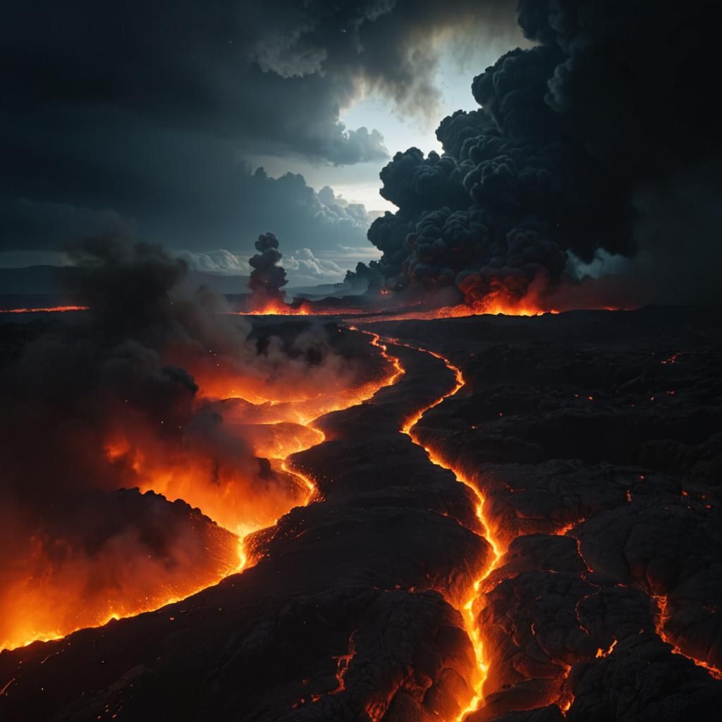 Epic Lava Landscape at Dawn
