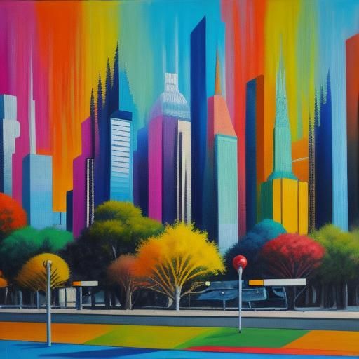 Surreal Abstract Oil Painting Near Civic Center