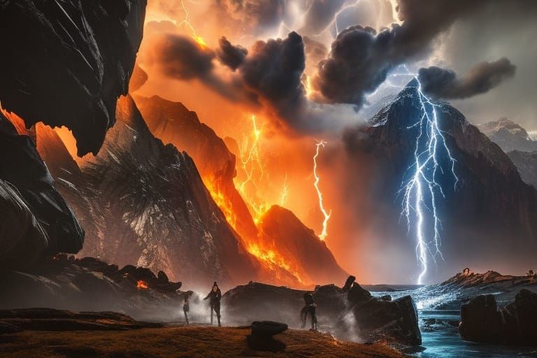 Elemental Primal Forces in Digital Matte Painting
