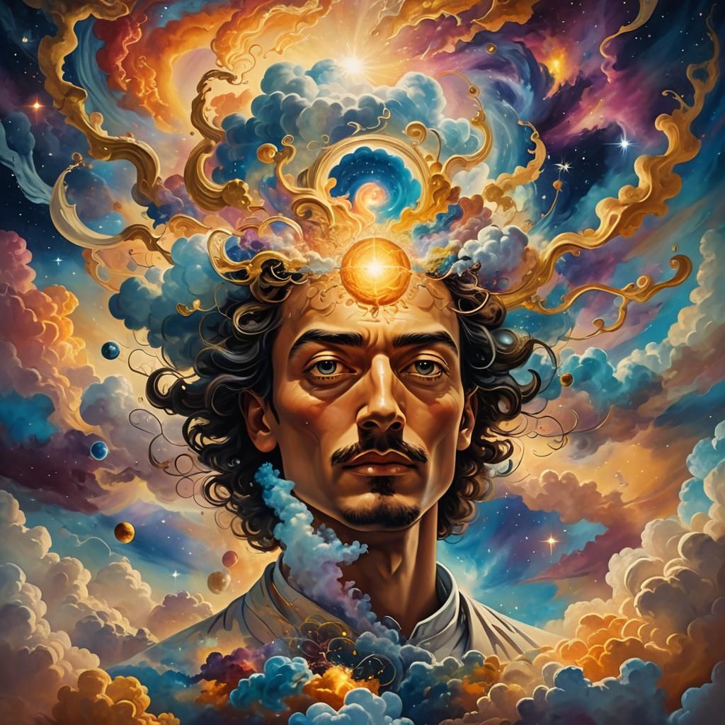 Dreamer Supported by Universe in Magical Realism