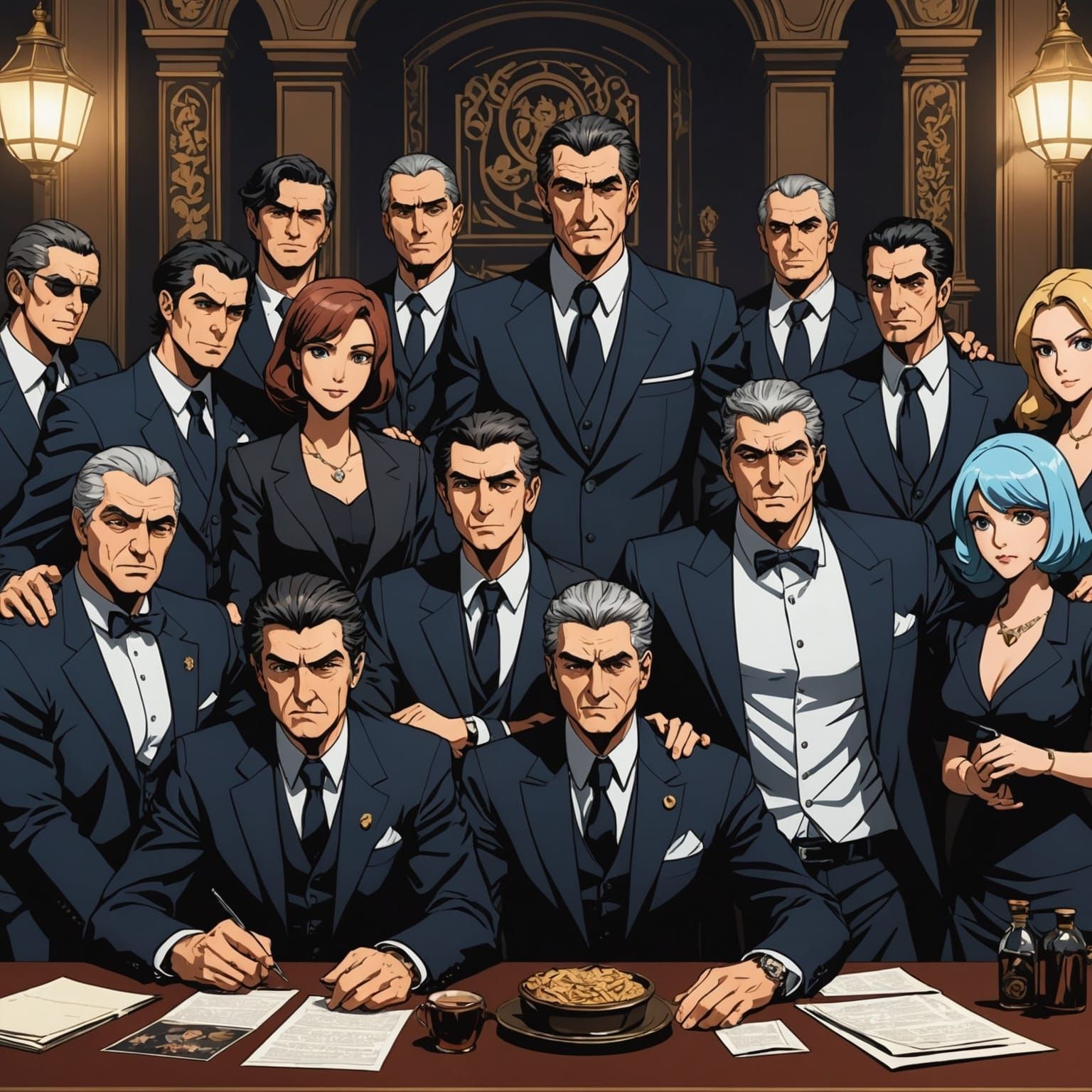 Manga Scan of Cosa Nostra Family in Anime Style