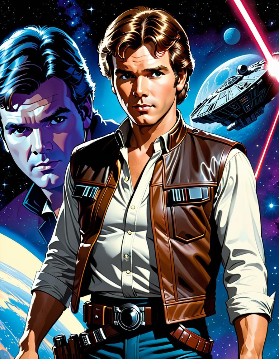 Han Solo Portrait in Jack Kirby Comic Style