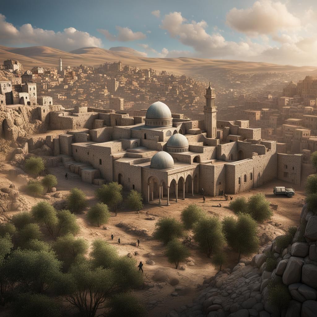 Detailed Matte Painting: Free Palestine Concept