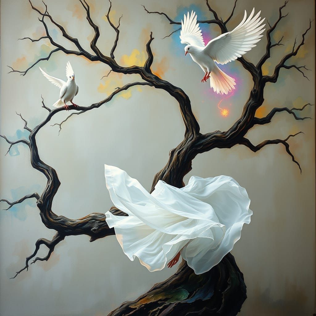 Surreal Goddess of Whispers in Ethereal Glow