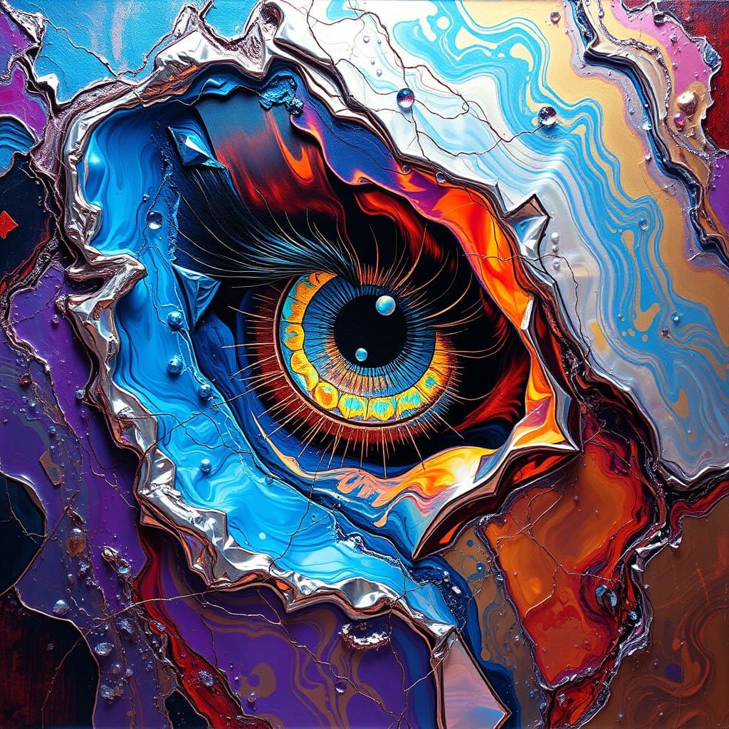 Dreamlike Metaphysical Reflections in Chrome and Crystal