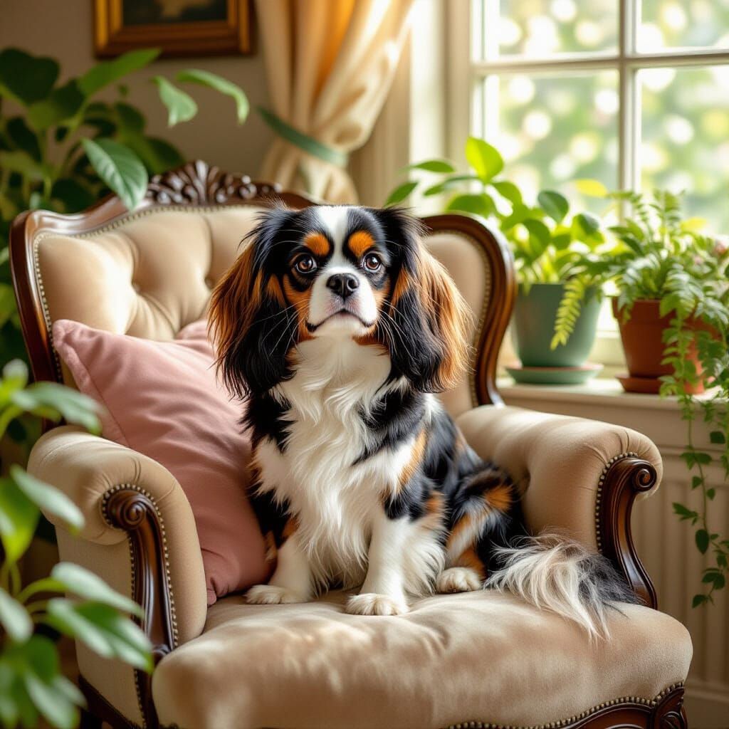 Cavalier King Charles Spaniel in Painterly Style