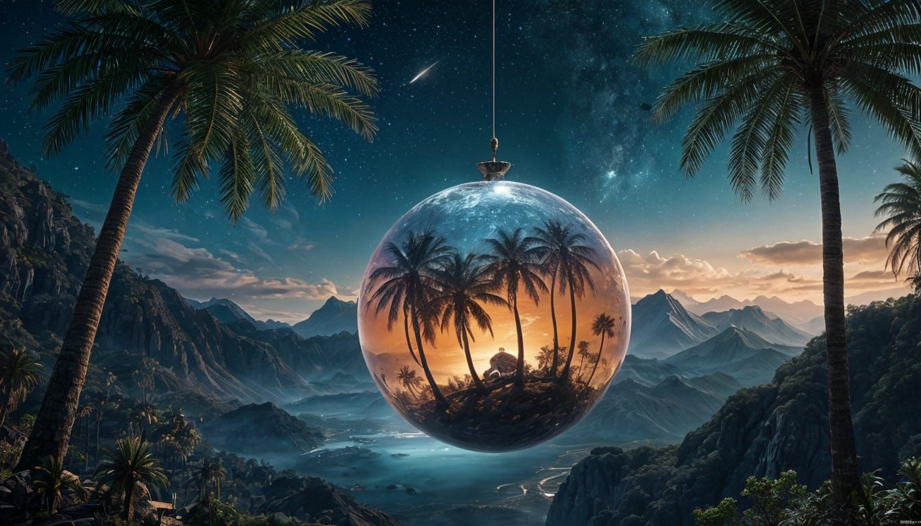 Galaxy in a Coconut: A Fantastical Landscape