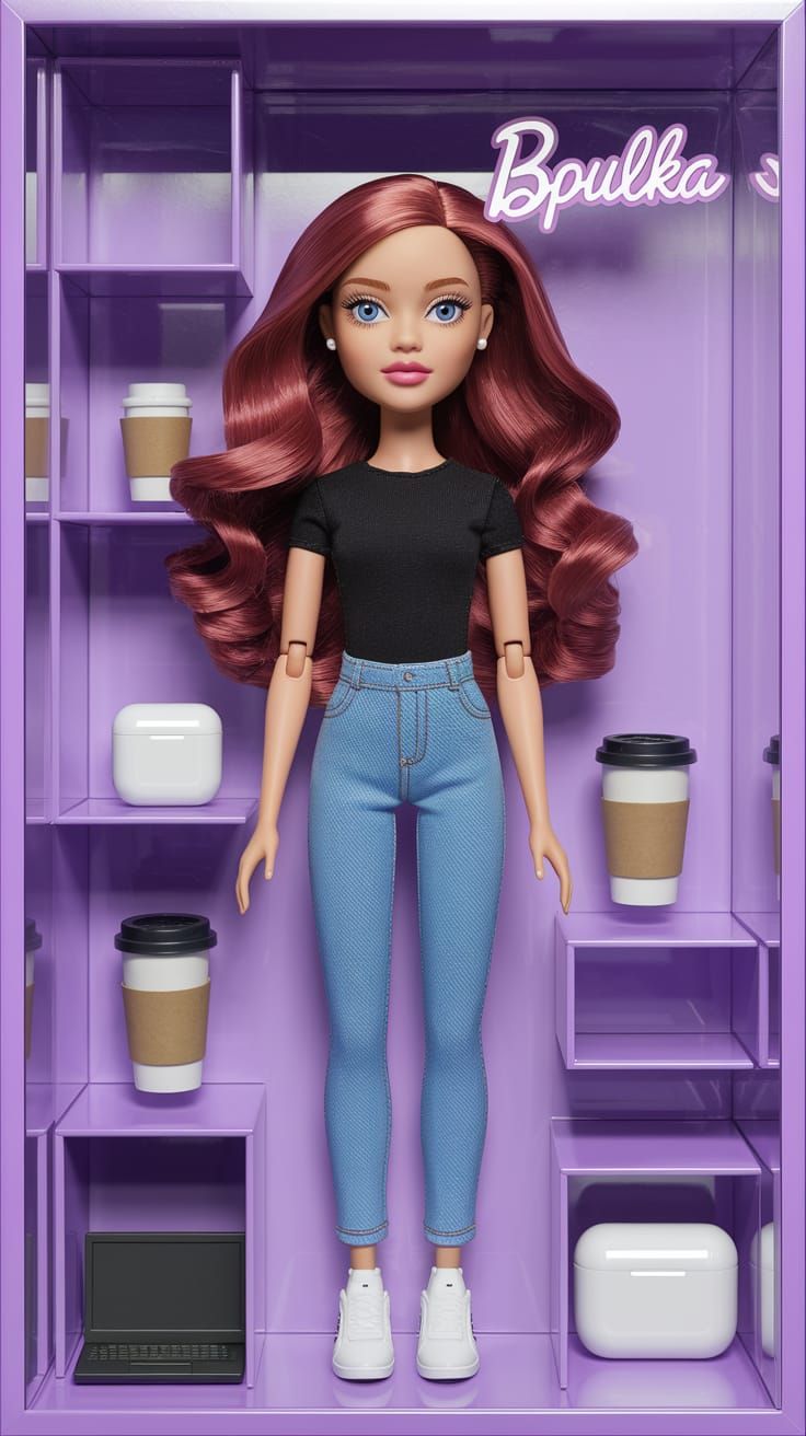 Collectible Figurine of a Russian Girl in a Toy Store Settin...