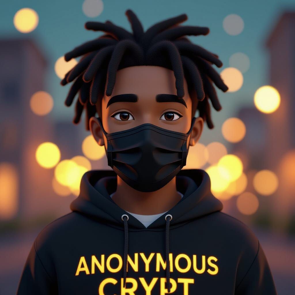 Cyberpunk 3D Portrait of Mysterious Young Man