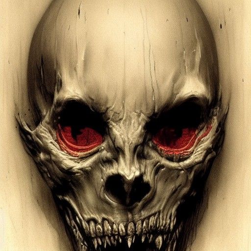 Creepy Skeleton Halloween Mask in Engraving Style