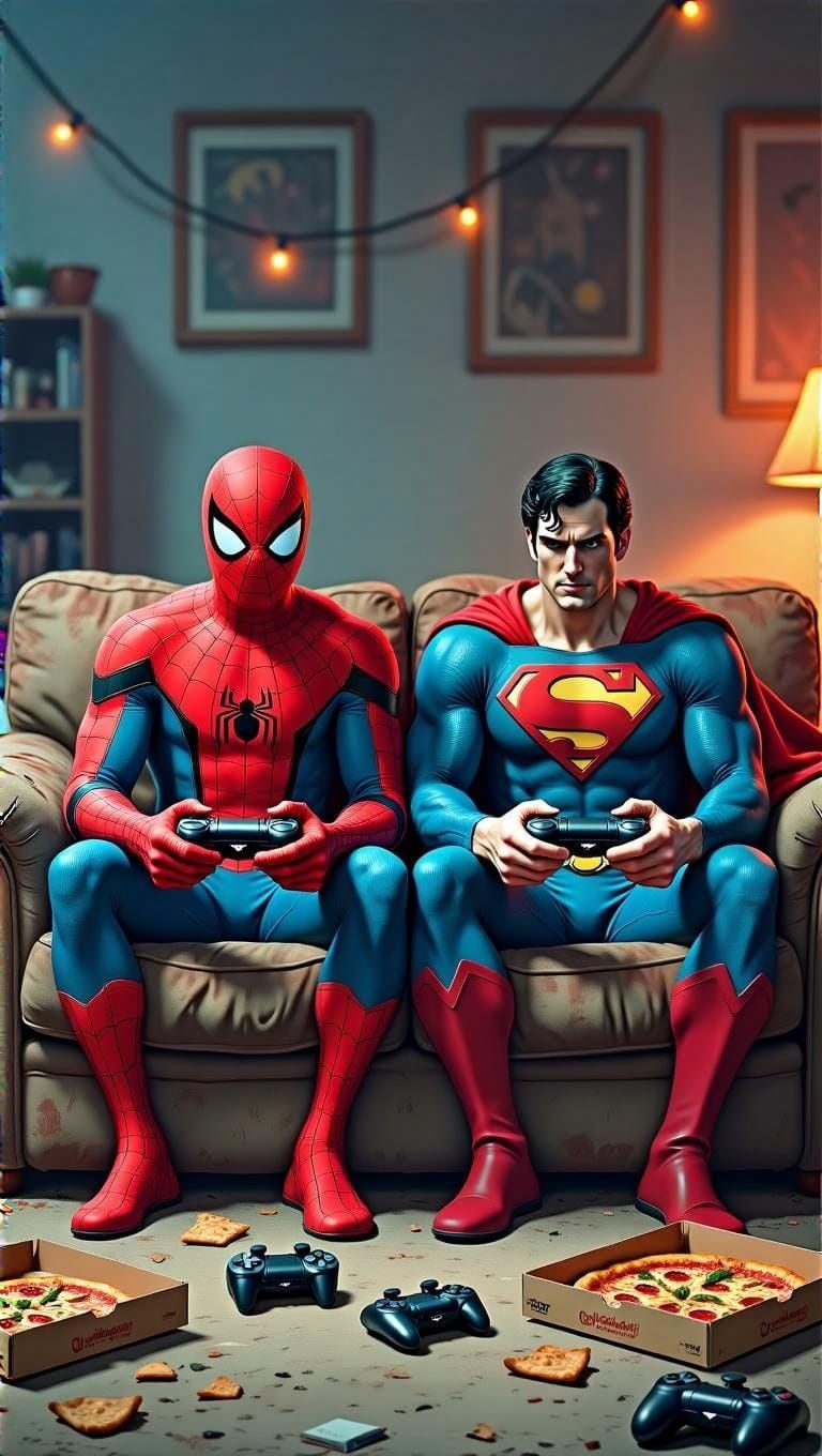 Superheroes Unwind in a Casual Gaming Session