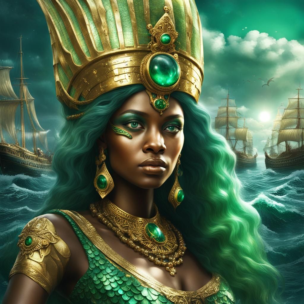 Goddess Mermaid Queen of Atlantis in Hyperrealism