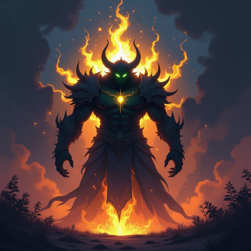 Light Monster in Alcohol Ink Style