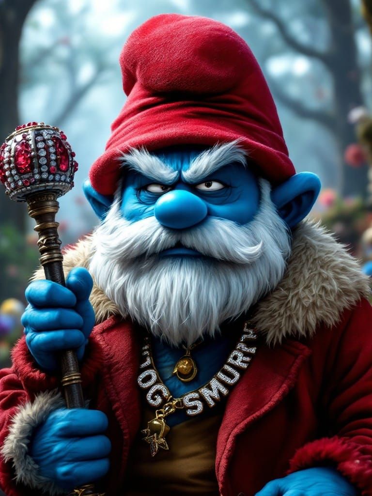 Papa Smurf as Ruthless Gangster Pimp