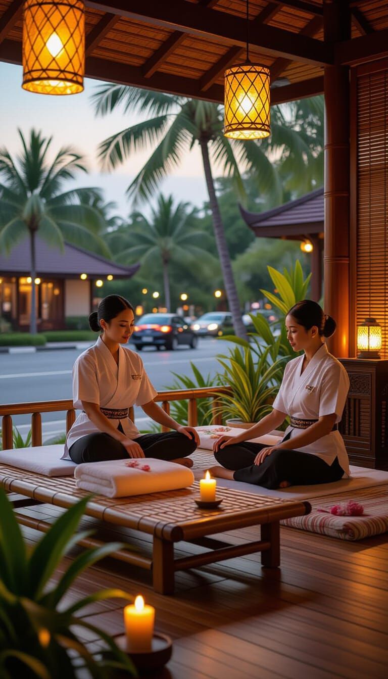 Serene Thai Massage Center in Impressionistic Style