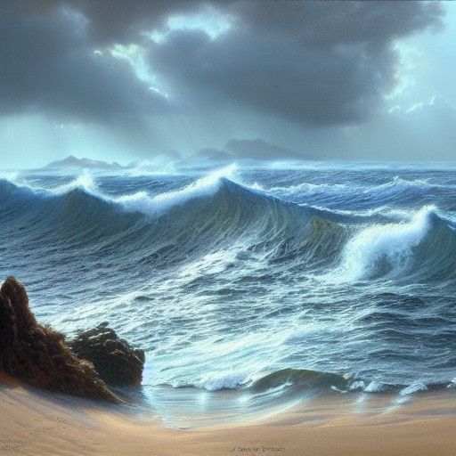 Alien Seahorses in Oil Painting Style