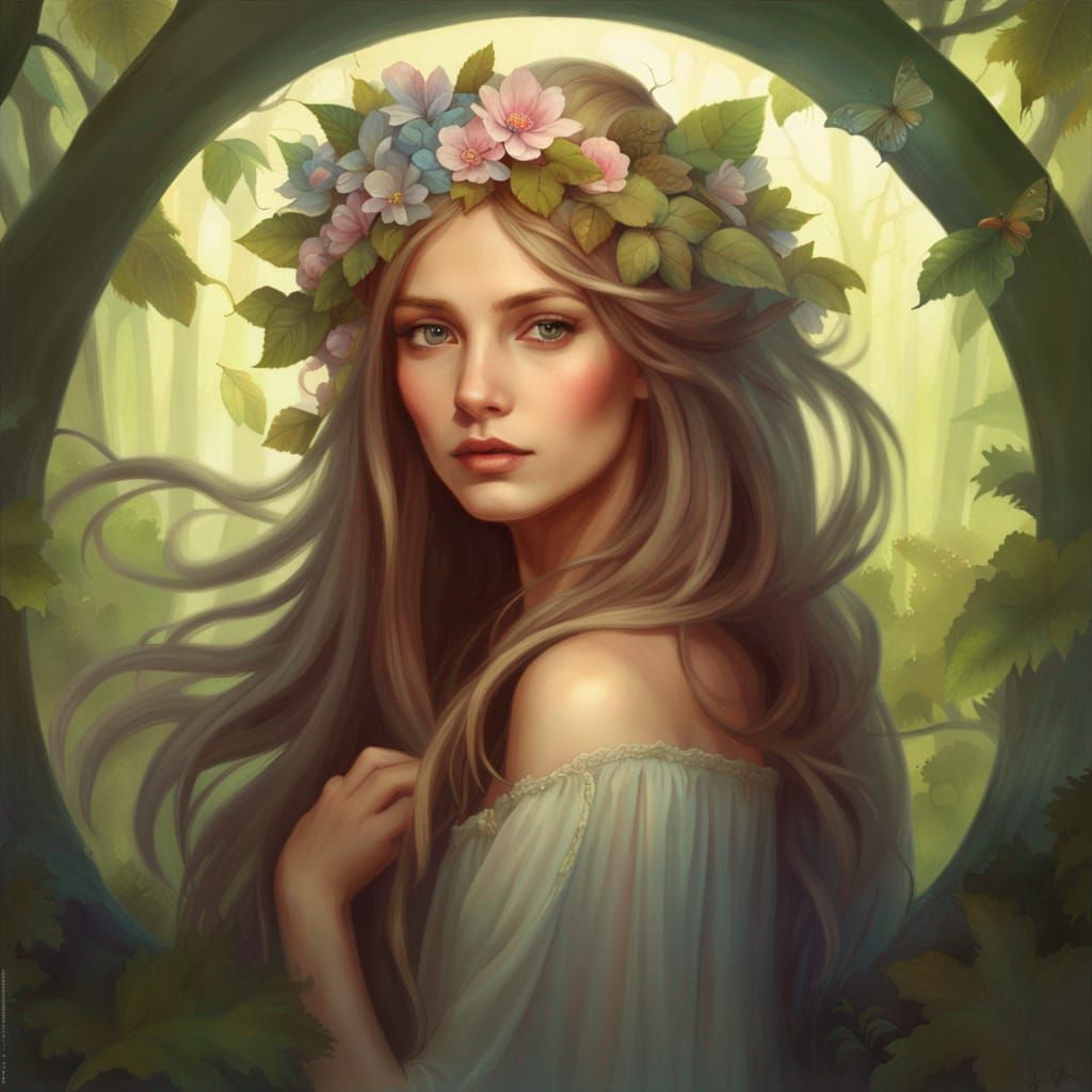 Elegant Fae Pixie in Enchanted Woodland Portrait