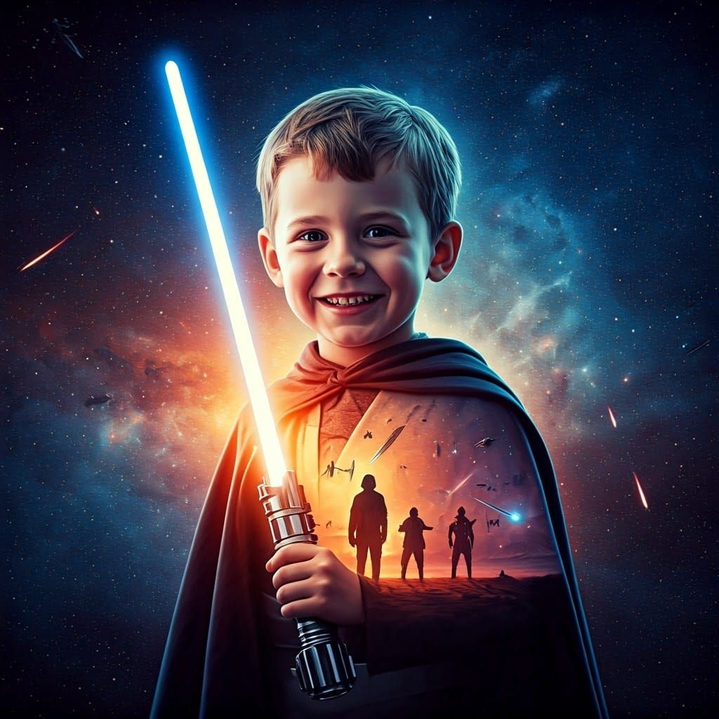 Cosmic Star Wars Cosplay Double Exposure Art