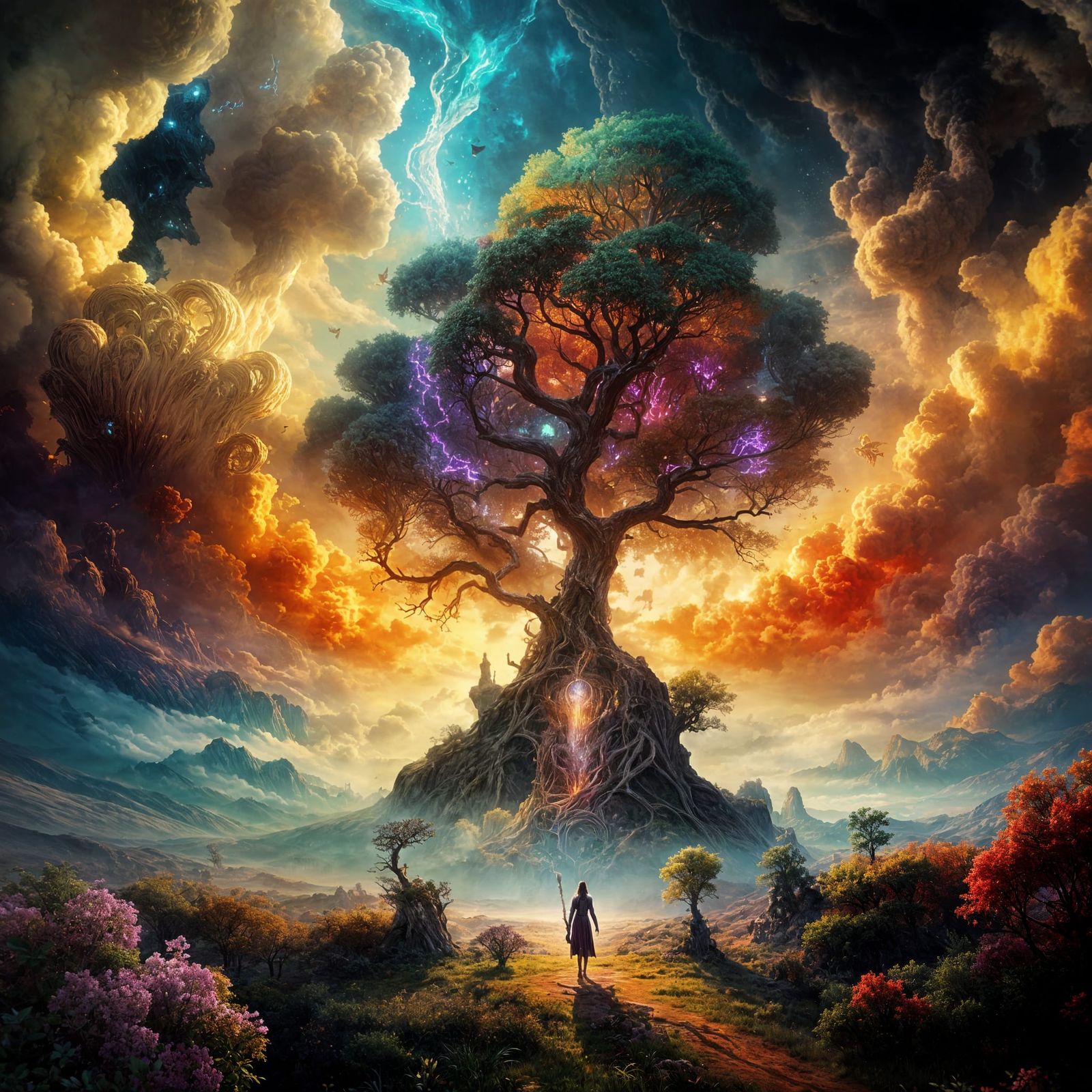 Ethereal Dark Fantasy Tree of Life in Intricate Detail