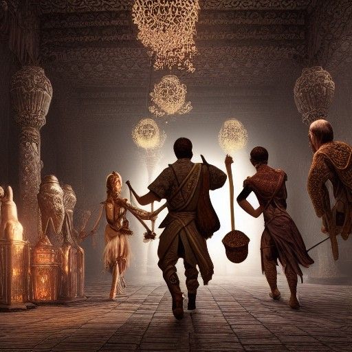 Fantasy Adventurers Enter Cursed Temple in Detailed 3D