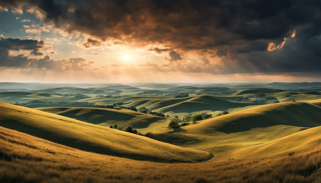 Vast Horizon Panorama in Hyper-Realistic Digital Art