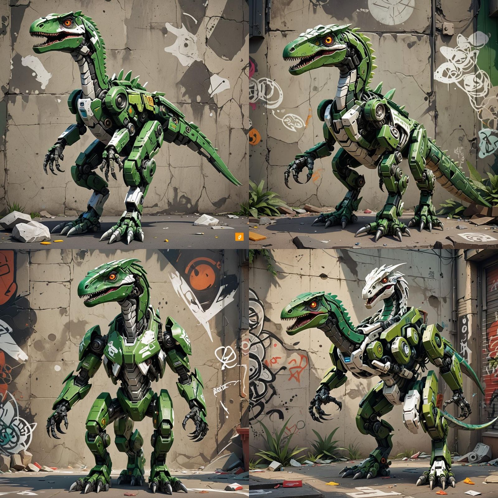 Biopunk Robot Velociraptor Toy Concept Art