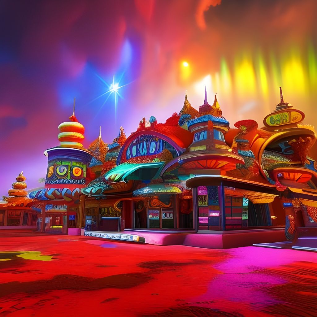 Vibrant 3D Candyland Rendering with Voodoo Stormtrooper