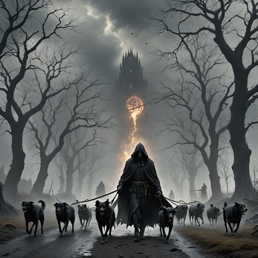 Grim Reaper's Walk: Dark Fantasy Gothic Art