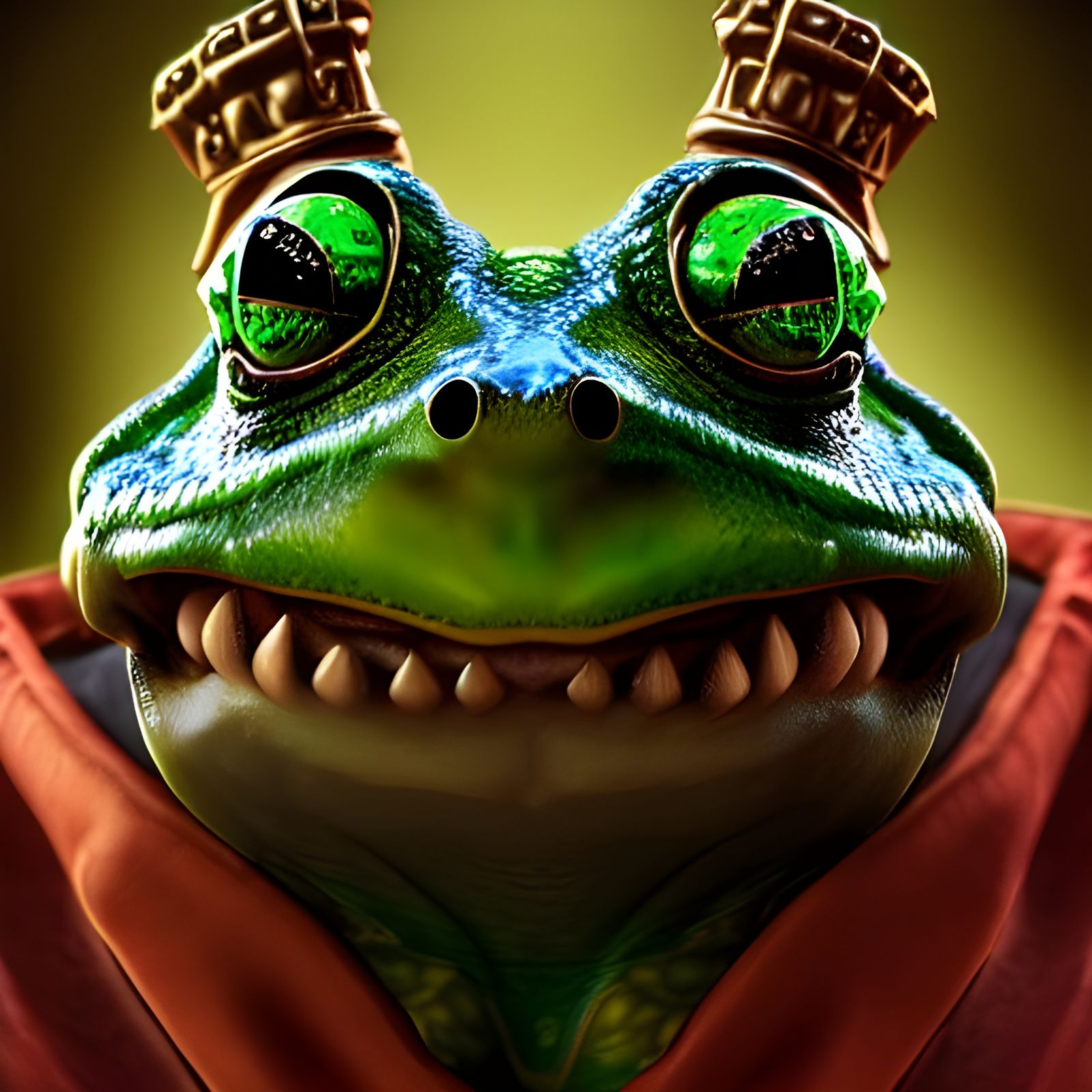 Horrific Frog King Portrait Inspired by Doré