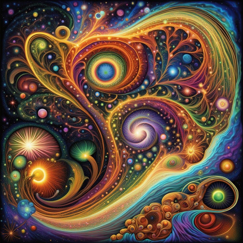 Singing Creature Surfing Intergalactic Sound Waves