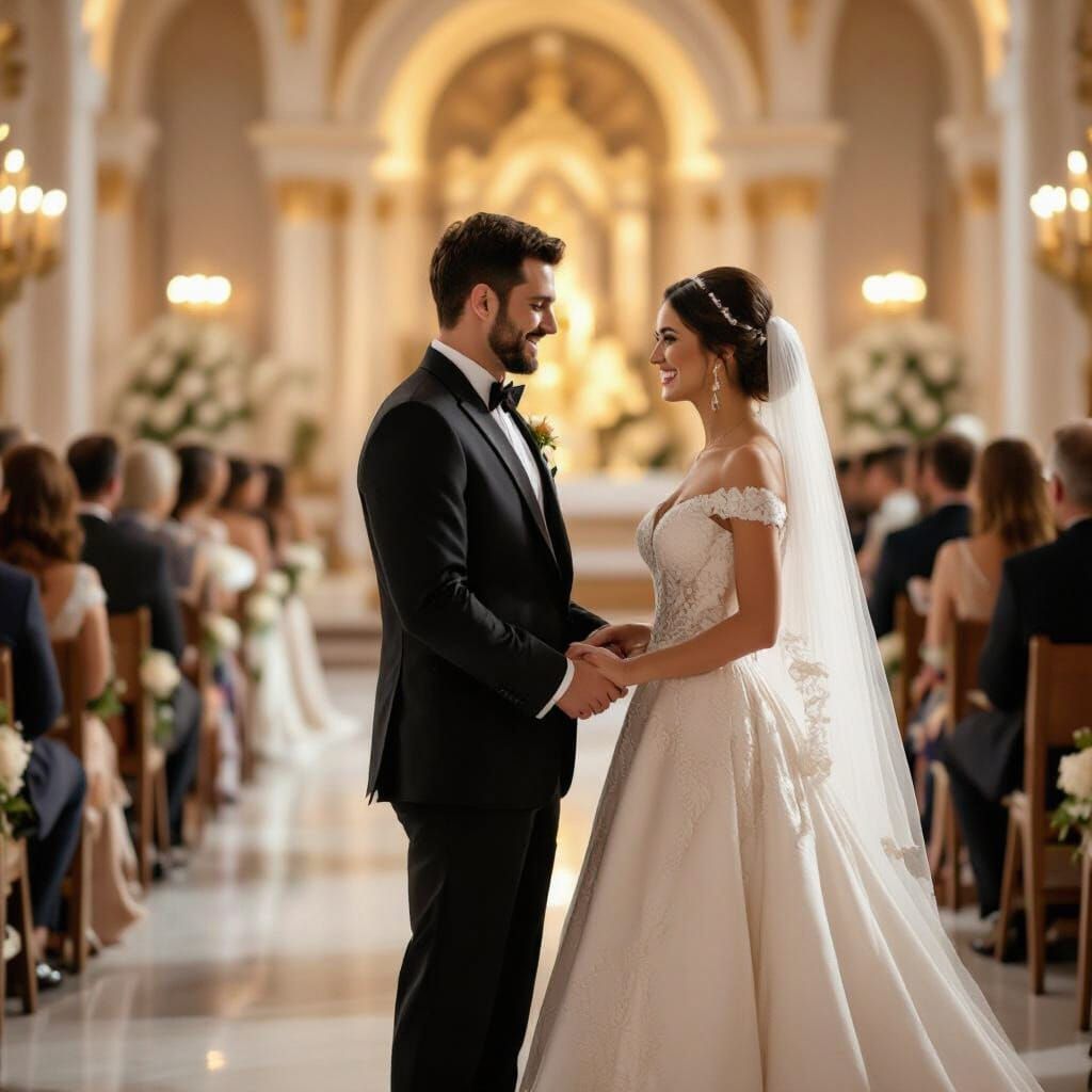 Elegant Wedding Ceremony in Opulent Chapel