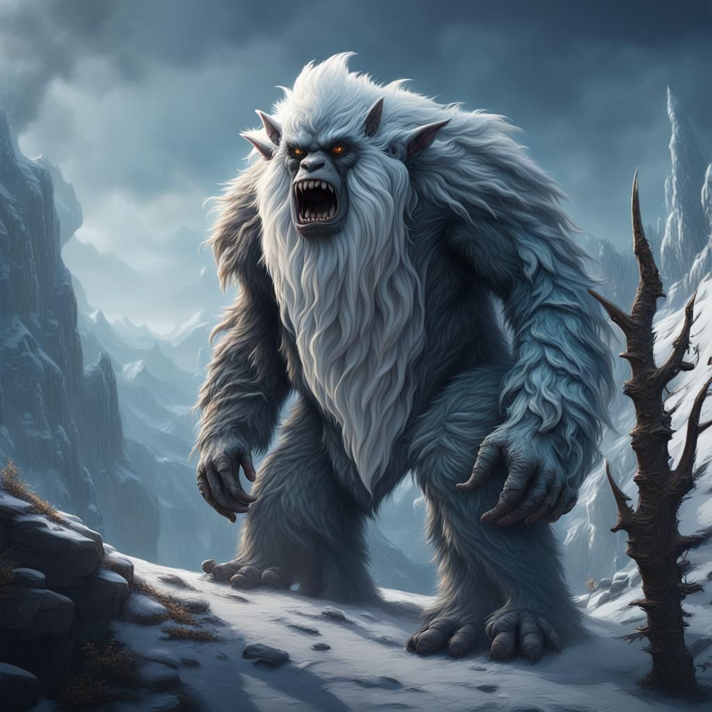 Detailed Matte Painting of a Yeti