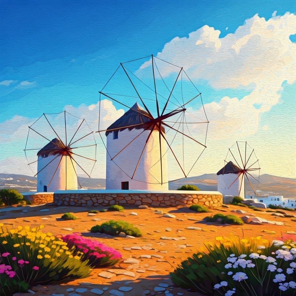 Windmills at Kato Mili, Mykonos