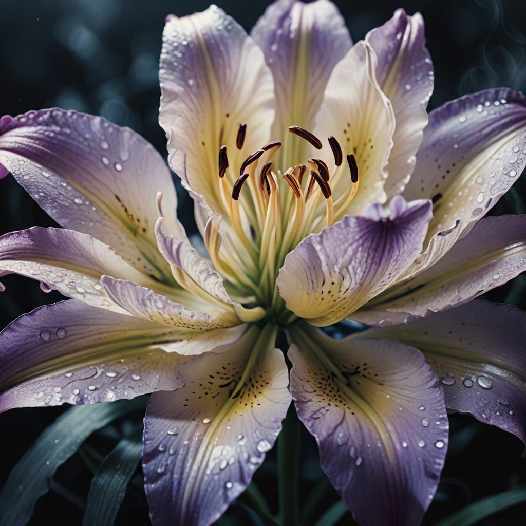 Surreal Closeup of Lily in Moody, Ethereal Light