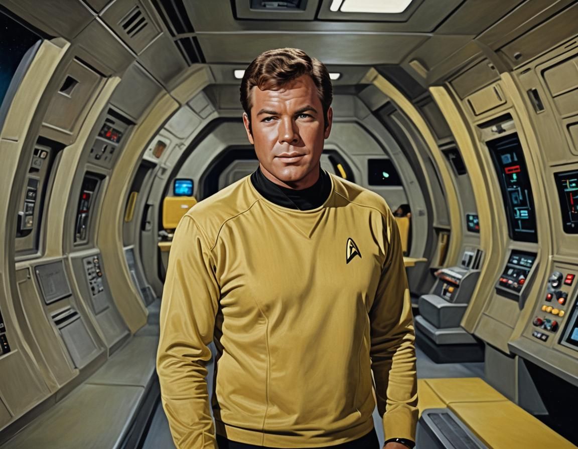 William Shatner as Captain Kirk Oil Painting
