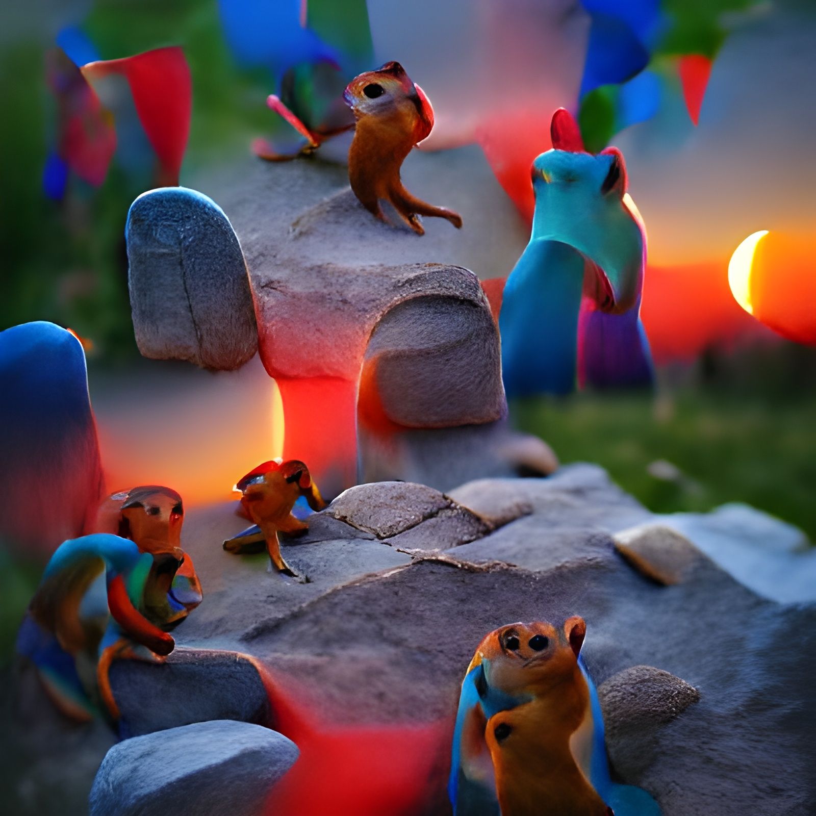 Chipmunk Dance Party at Cemetery in Claymation Style