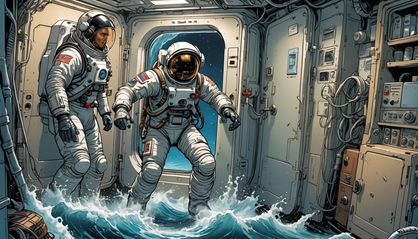 Surreal Spacesuit Helmet Emerges from Washing Machine