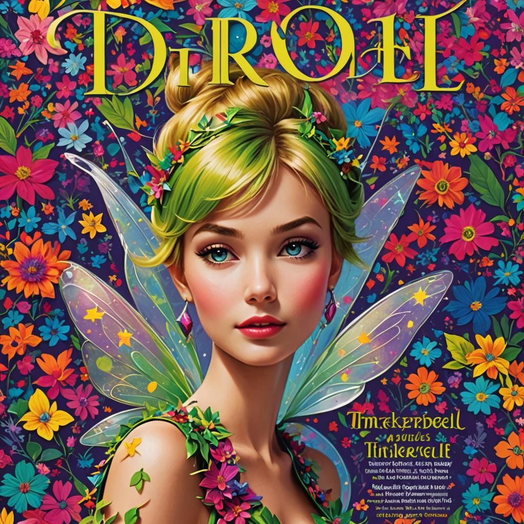 Tinkerbell Fashion Magazine Cover: Vivid Colors