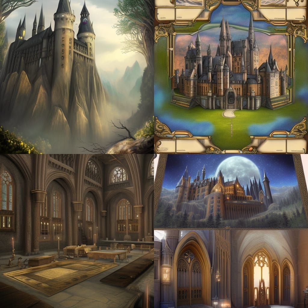 Fantastical Hogwarts Castle Concept Art in 8K