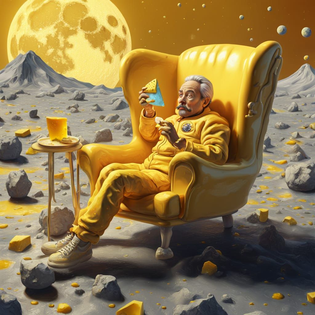 Jerry on the Moon: A Surreal Cheese Dream