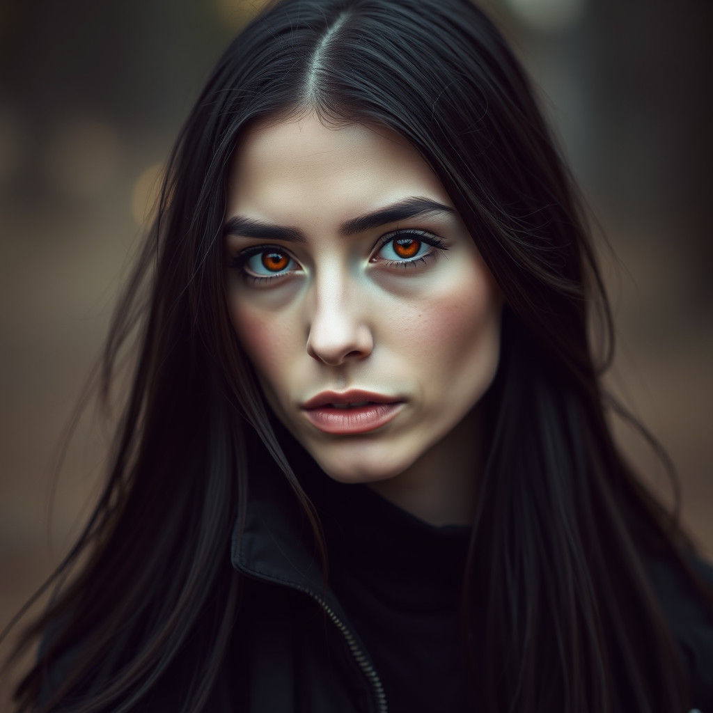 Hyperrealistic Portrait of a Russian Woman in Somber Mood