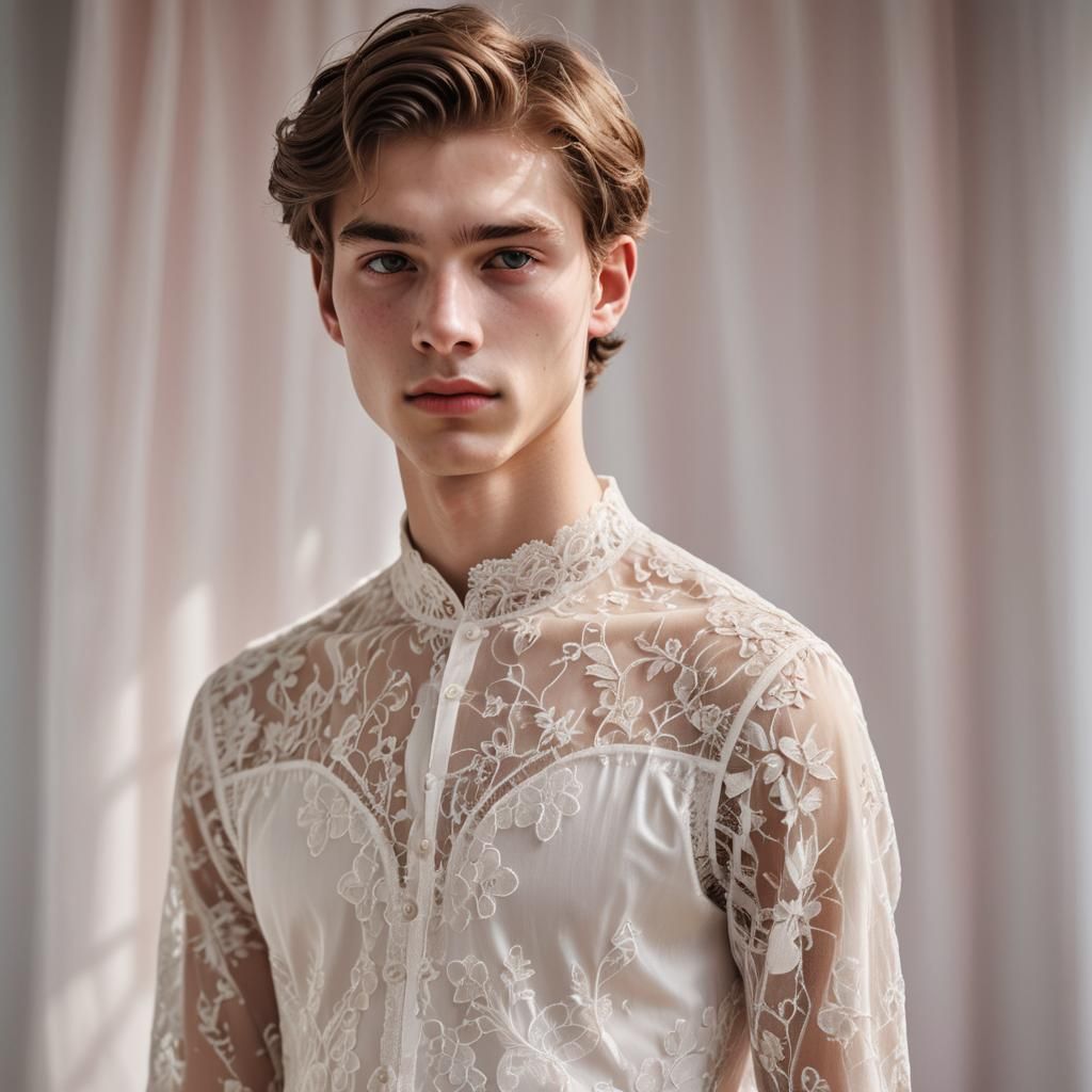 Lace Gown Portrait in Hyper-Realistic Digital Art