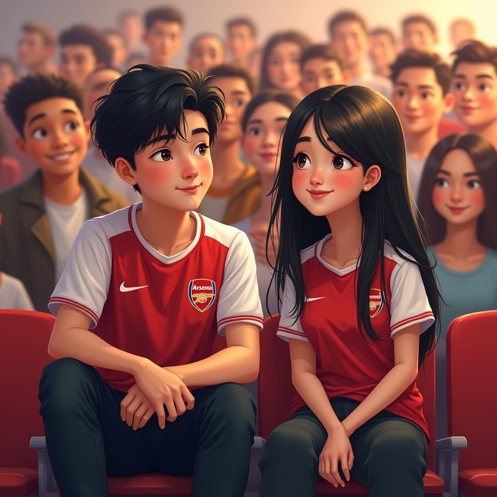 Youthful Arsenal Fans Enjoy Matchday at Emirates Stadium